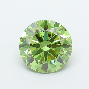 Round Brilliant Cut Lab-Grown Diamond – 3.0 ct, Fancy Vivid Green, VVS2 Clarity – IGI Certified (Report #795642692)